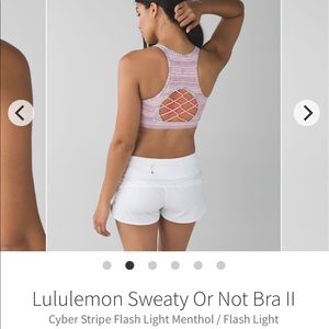 Lululemon Sweaty or Not Bra II Stripe Flash Light